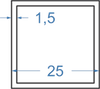 Алюмінієва труба квадратна 25x25x1.5 Анод