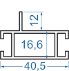 Алюмінієвий ригель 40.5x16.6 Анод