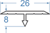 Алюмінієвий поріжок 26x8