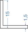 Алюмінієвий кутник рівносторонній 15x15x1.5 Анод