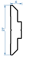 Меблевий профіль полоса 27x6 Анод