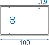 Алюмінієва труба прямокутна 100x60x1.9 б.п.
