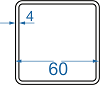 Алюмінієва труба квадратна 60x60x4 б.п.