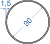 Алюмінієва труба кругла ø 90x1.5 мм б.п.