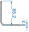 Алюмінієвий кутник рівносторонній 85.2x85.2x3 Анод