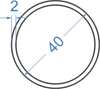 Алюмінієва труба кругла ø 40x2 мм Анод