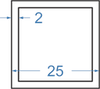 Алюмінієва труба квадратна 25x25x2 Анод
