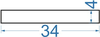 Алюмінієва полоса / шина 34x4 б.п.