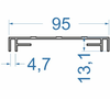 Алюмінієвий профіль для лайтбоксів 95x13.1 б.п.