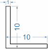 Алюмінієвий кутник рівносторонній 10x10x1 б.п.