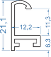 Алюмінієвий рамковий профіль 12.2x21.1 Анод