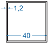 Алюмінієва труба квадратна 40x40x1.2 Анод