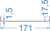 Алюмінієвий швелер 171x17.5x1.5 Анод