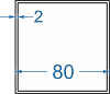 Алюмінієва труба квадратна 80x80x2 б.п.