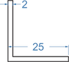 Алюмінієвий кутник рівносторонній 25x25x2 Анод
