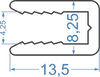 Алюмінієвий профіль13.5x8.25 Анод
