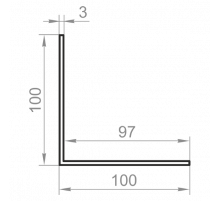 Алюмінієвий кутник рівносторонній 100x100x3 б.п.