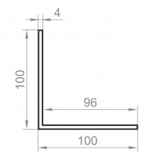 Алюмінієвий кутник рівносторонній 100x100x10 б.п.