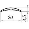 Алюмінієвий поріжок 20x3.5